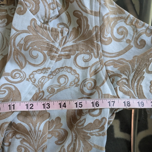 Blue and Tan Brocade Jacket /Blazer - Picture 13 of 15